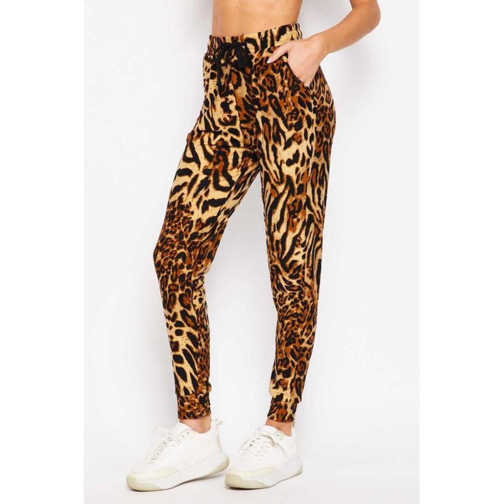 World of Leggings Buttery Smooth Predator Leopard Plus Size Joggers
